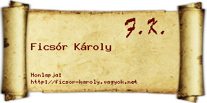 Ficsór Károly névjegykártya
