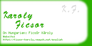 karoly ficsor business card